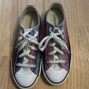 Converse Youth 3y 3 Chuck Taylor All Star Low Rainbow Glitter Shoes Sneakers